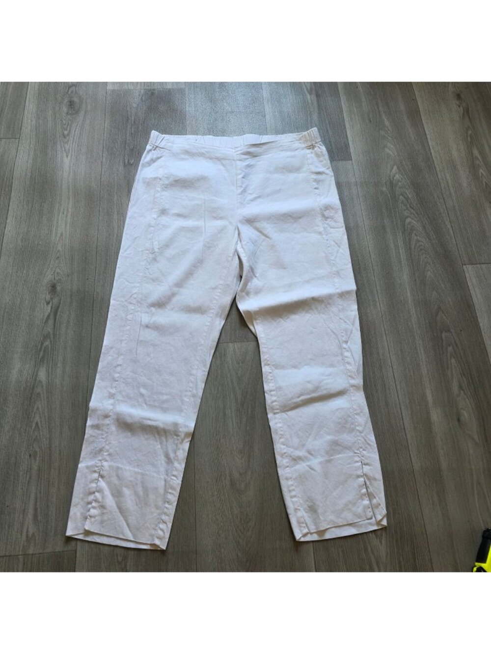 J.Jill Womens White Linen Stretch Pants Size M Elastic Waist